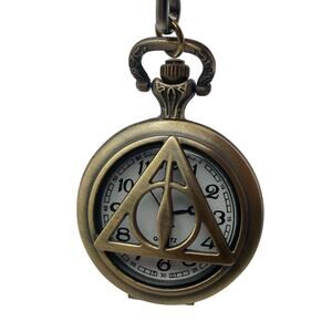 Harry Potter Quartz Pocket Watch Half Hunter with Chain and New Battery